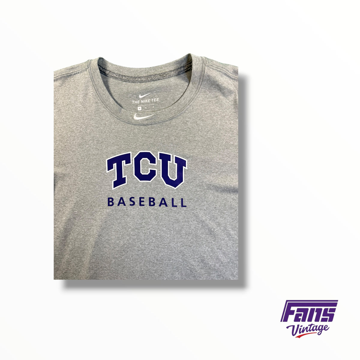 TCU Team Issued Baseball Nike Y2K Style Center Swoosh Training Tee