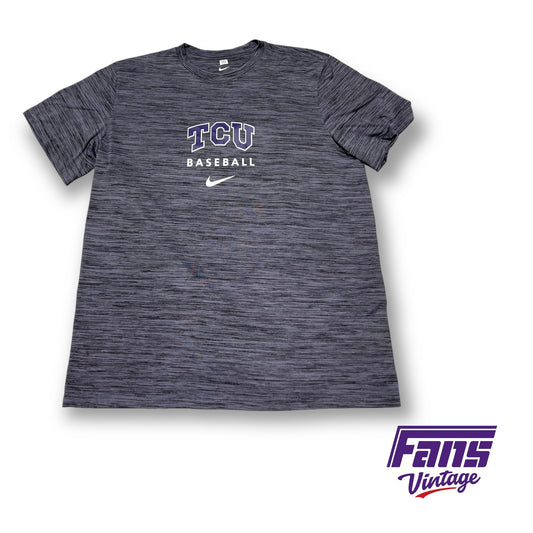 2023 TCU Baseball Team Issue Nike Drifit Shirt - Cool Blue-Gray Heather pattern!