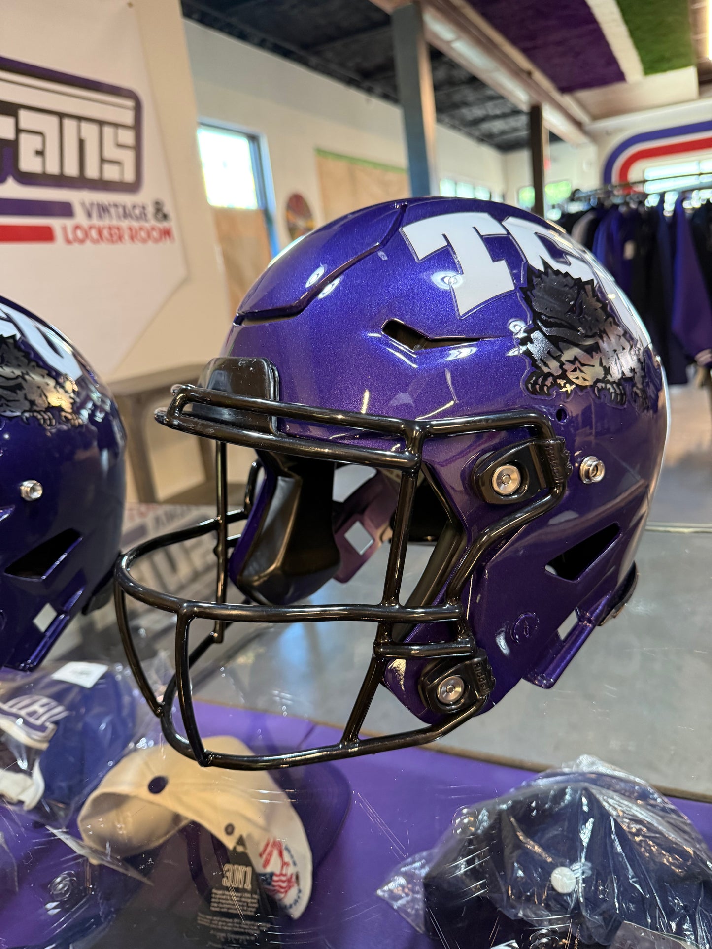 Gloss Purple 2025 TCU Football Fully Authentic Game Worn Helmet