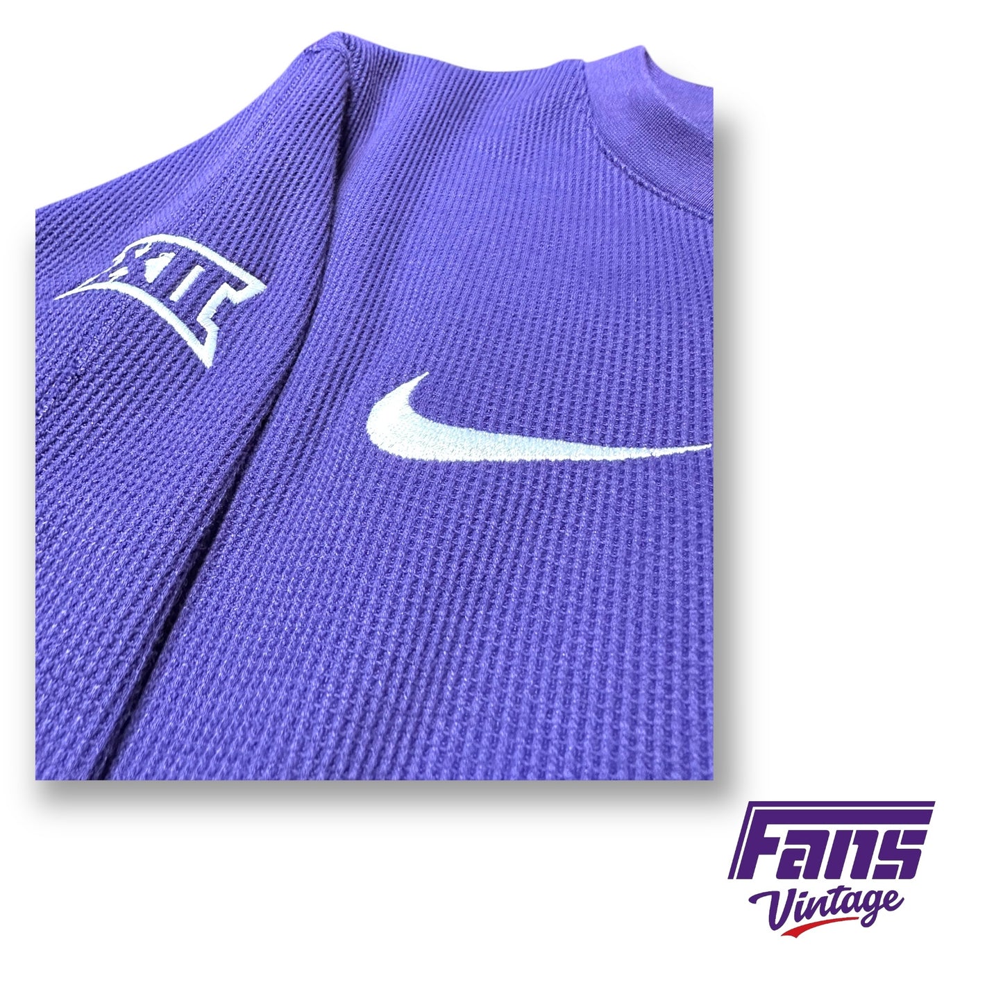 TCU Football Team Issue Nike Sportswear Waffle Weave Crewneck Pullover