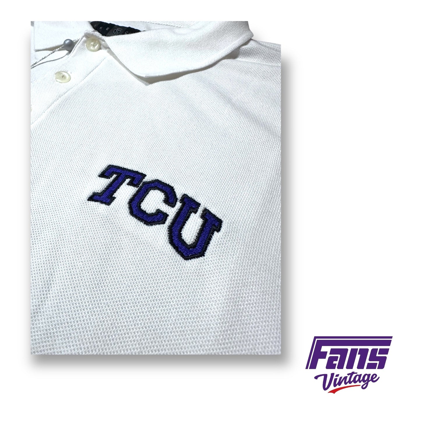 Rare! New with tags Y2K Vintage Nike TCU White Golf Polo