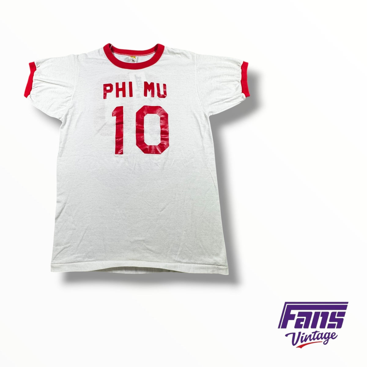 Vintage Double Sided Sorority Phi Mu #10 Ringer Tee
