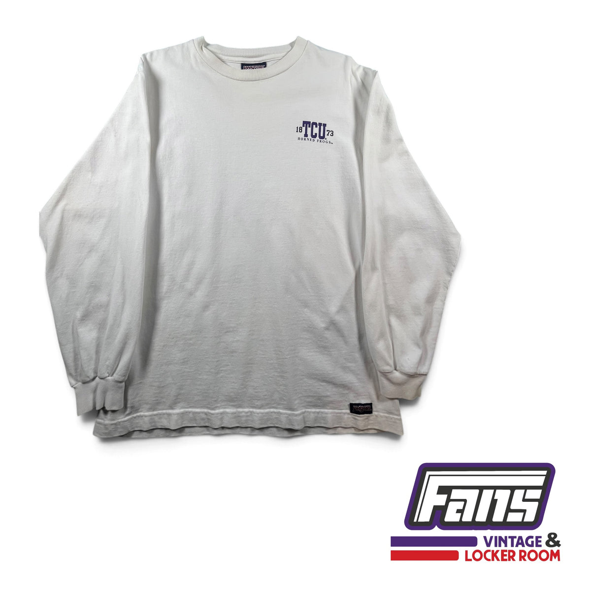 Vintage TCU Whiteout Dual Sided Oversized School Crest Long Sleeve Tshirt