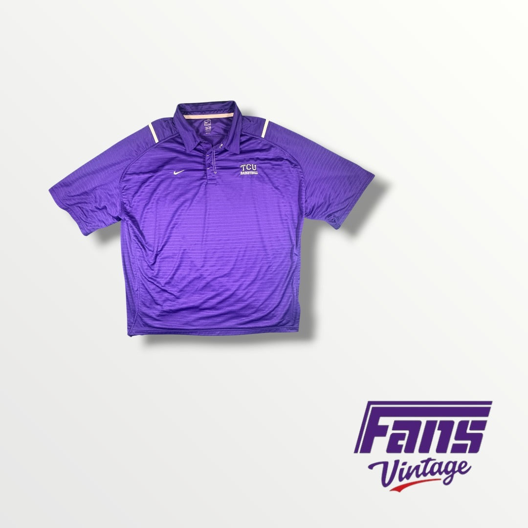 Team-Issued Nike TCU Purple Basketball Collared Shirt