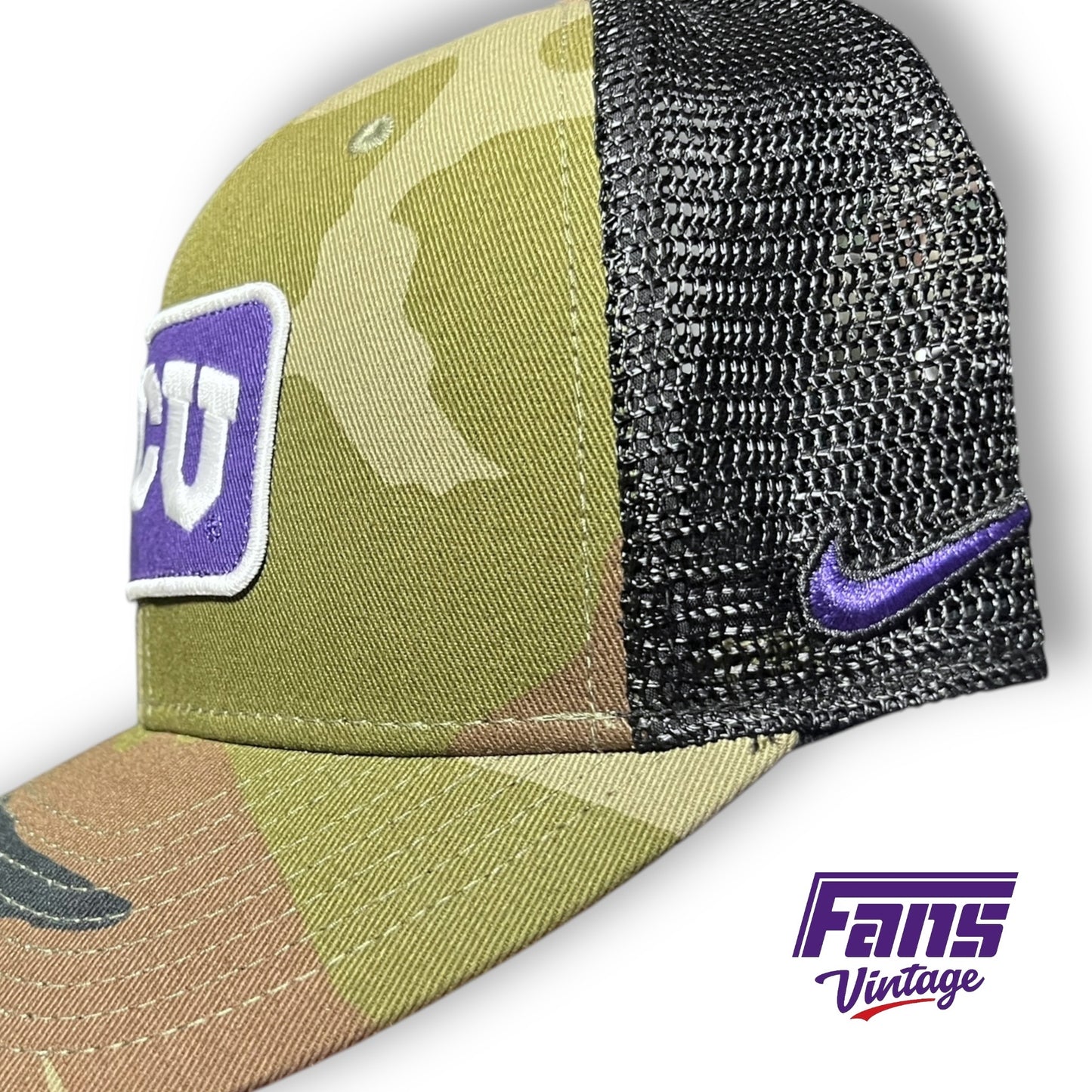 TCU Football Team Issued Nike Salute to Service Camo Trucker Hat - New!
