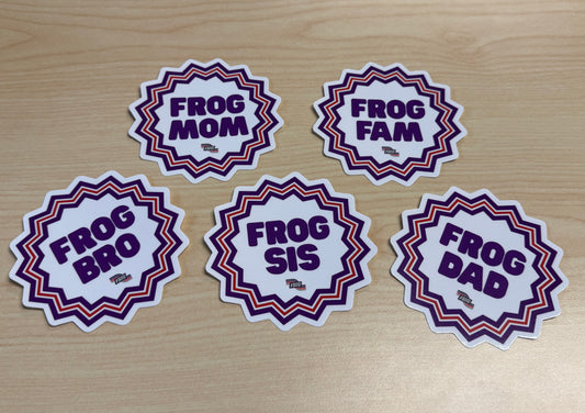 GAME DAY FROG FAMILY STICKERS 3”