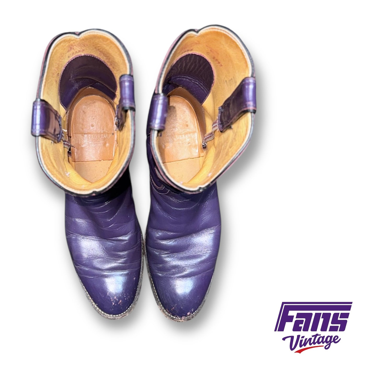 Gorgeous CUSTOM 1980s Vintage TCU Flying T Logo Justin Cowboy Boots