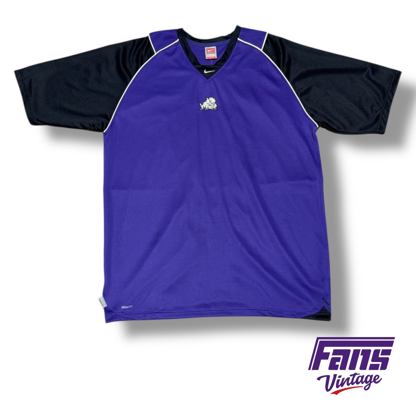 TCU Vintage Y2K Era Team Issued Custom Nike Warmup Jersey Shirt - Cool details!