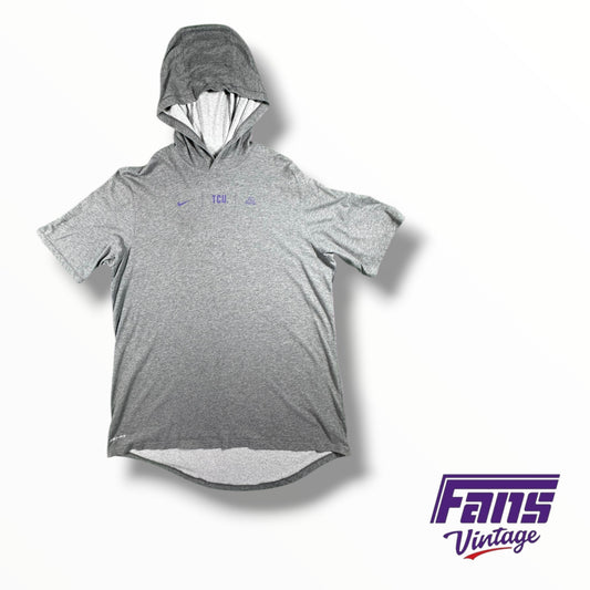 TCU Nike Team Issued Hooded Gray Short Sleeve Tee