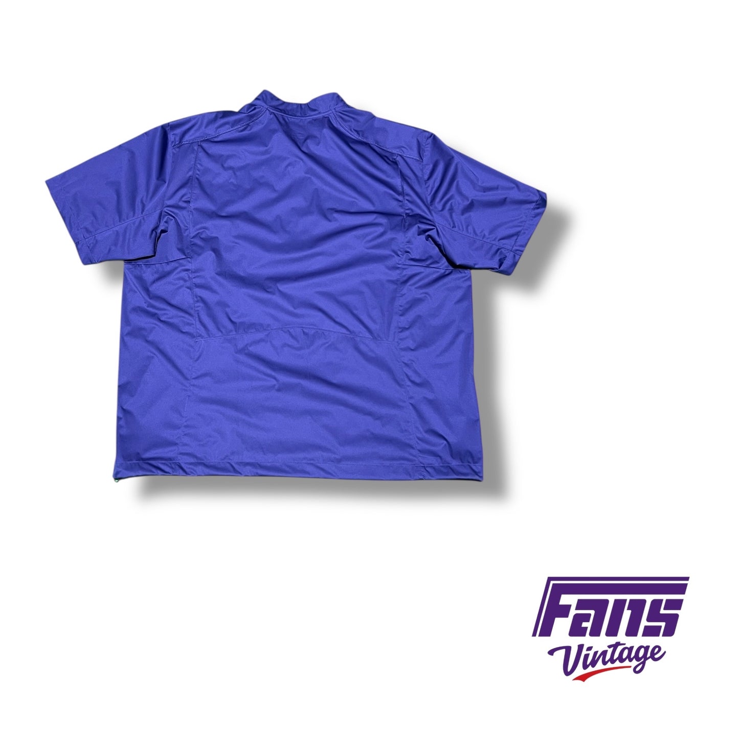 TCU Nike team issued purple polo with sick black diamond striped design