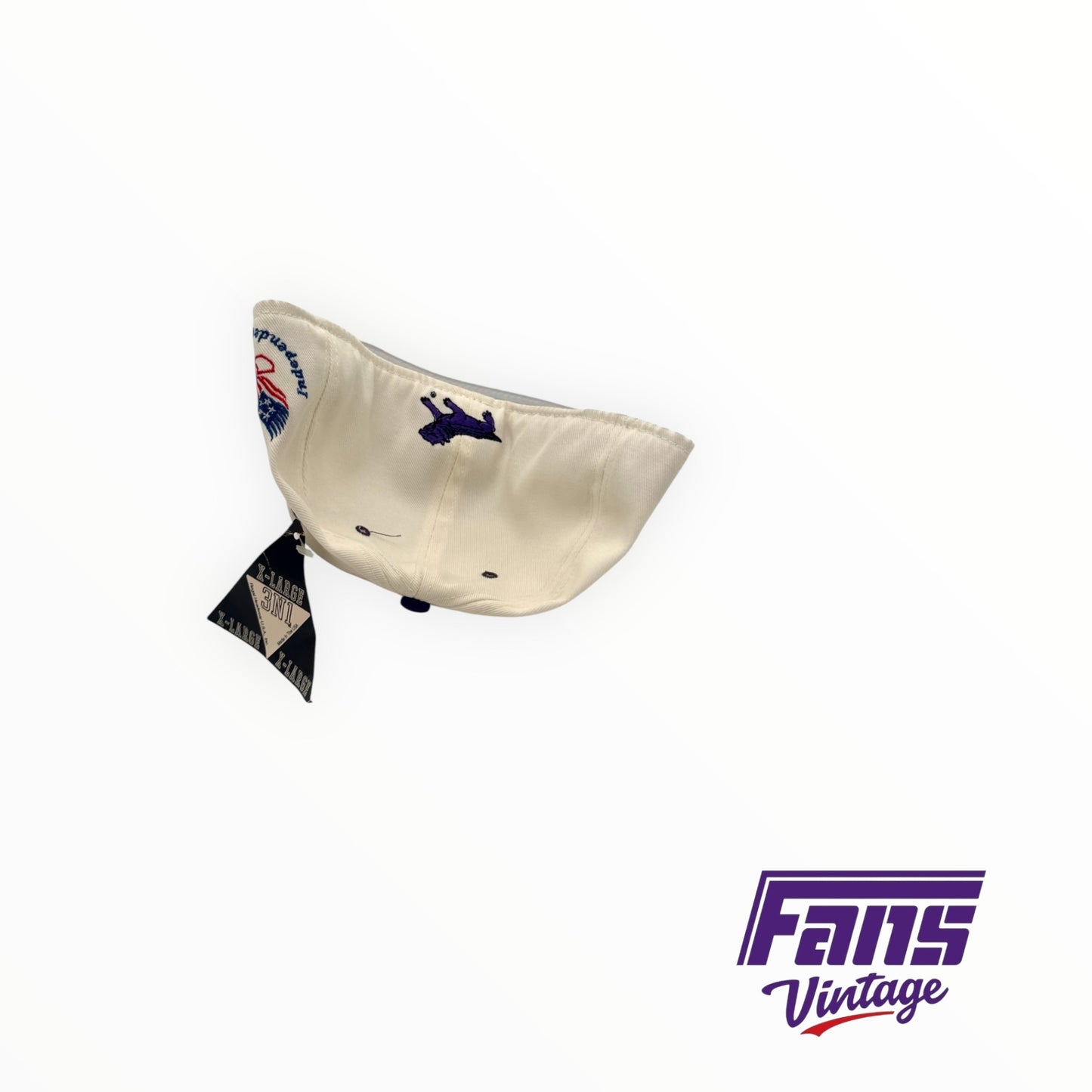 RARE! Vintage TCU Liberty bowl team issued fitted hat hat with 3 sided embroidered logos. New with Original Tags!