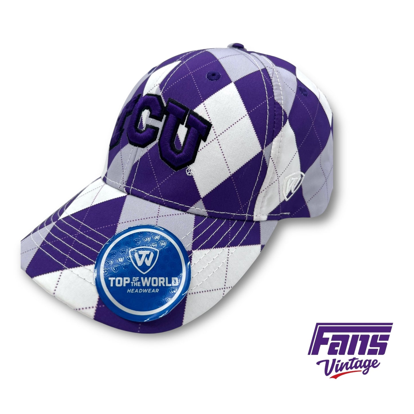 TCU Argyle Adjustable Hat - Super Unique - New with tags!