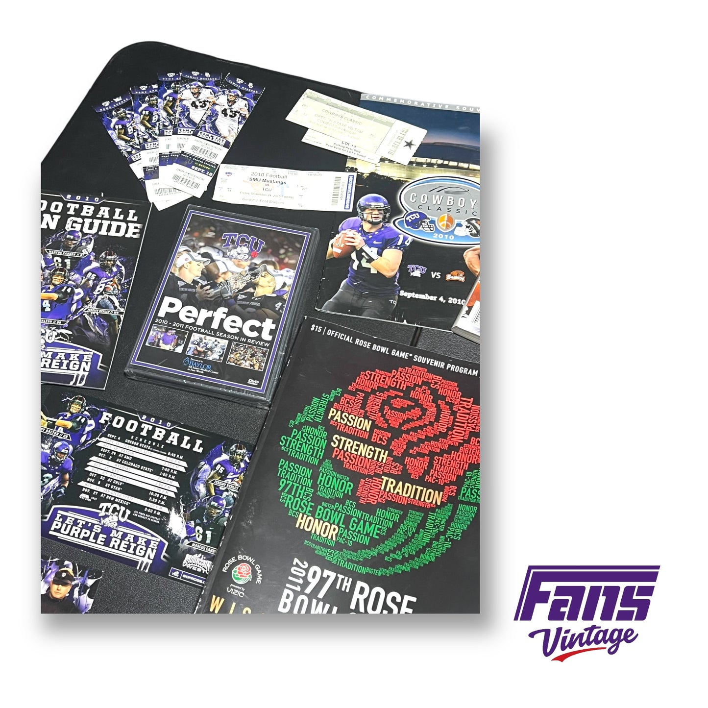 2010 TCU Football Undefeated Rose Bowl Season Memorabilia Bundle