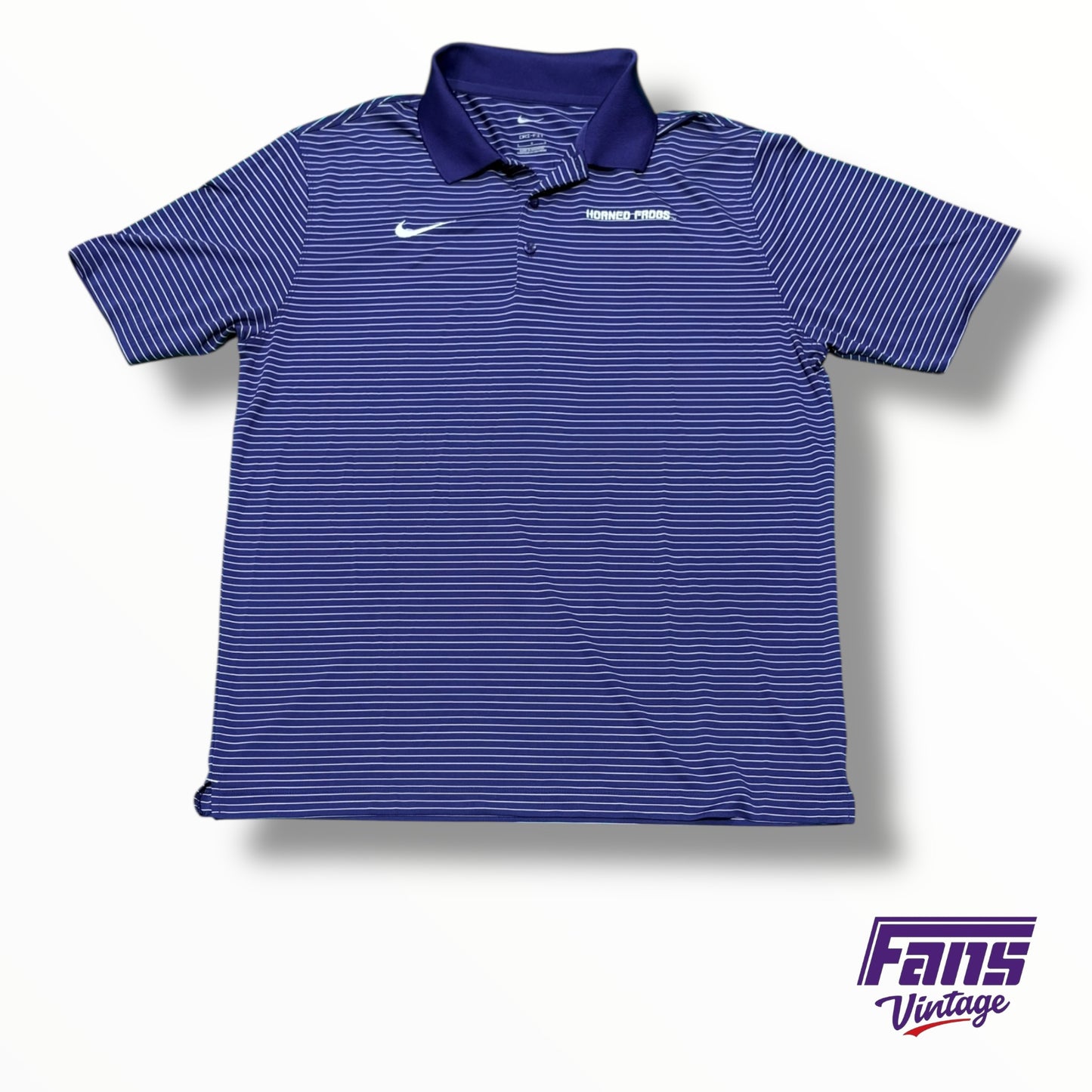 TCU Nike Team Issued Striped Polo