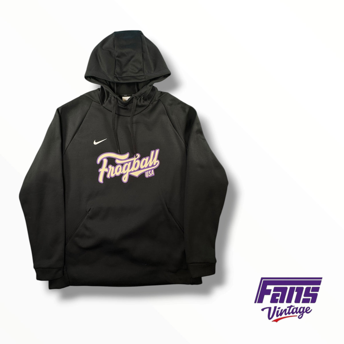 TCU Baseball Team Custom Nike Blackout ‘Frogball USA’ Hoodie