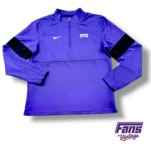 TCU Team Issue Woven Quarterzip Pullover with premium details