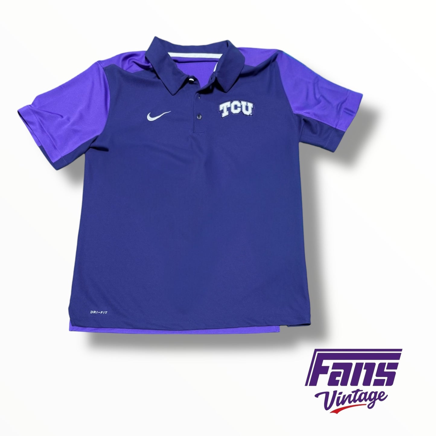 TCU Nike Team Issued Unique Color Block Golf Polo