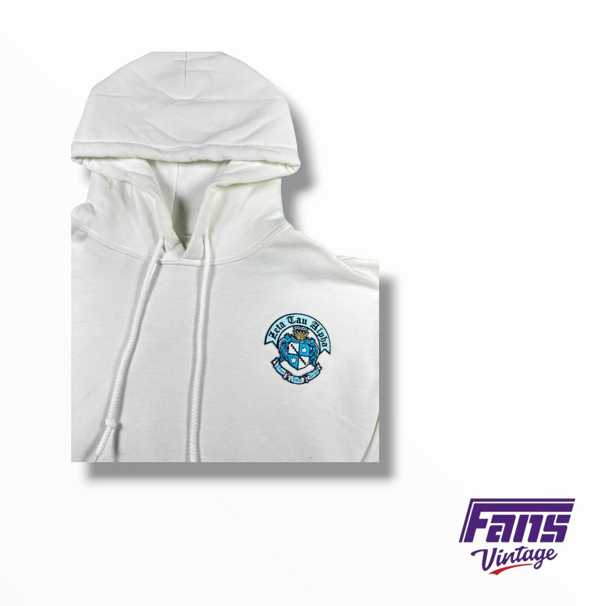 Vintage TCU Sorority Zeta Tau Alpha Embroidered Seal Hoodie