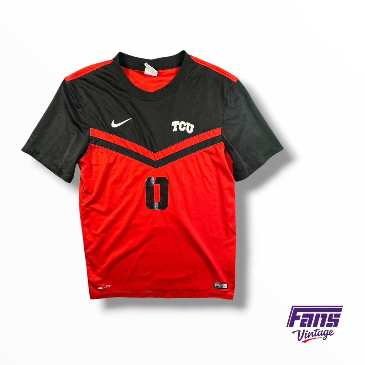 TCU Soccer Team Issued Goalkeeper Short Sleeve Jersey with Double Sided #0 in Spit Blood Colors