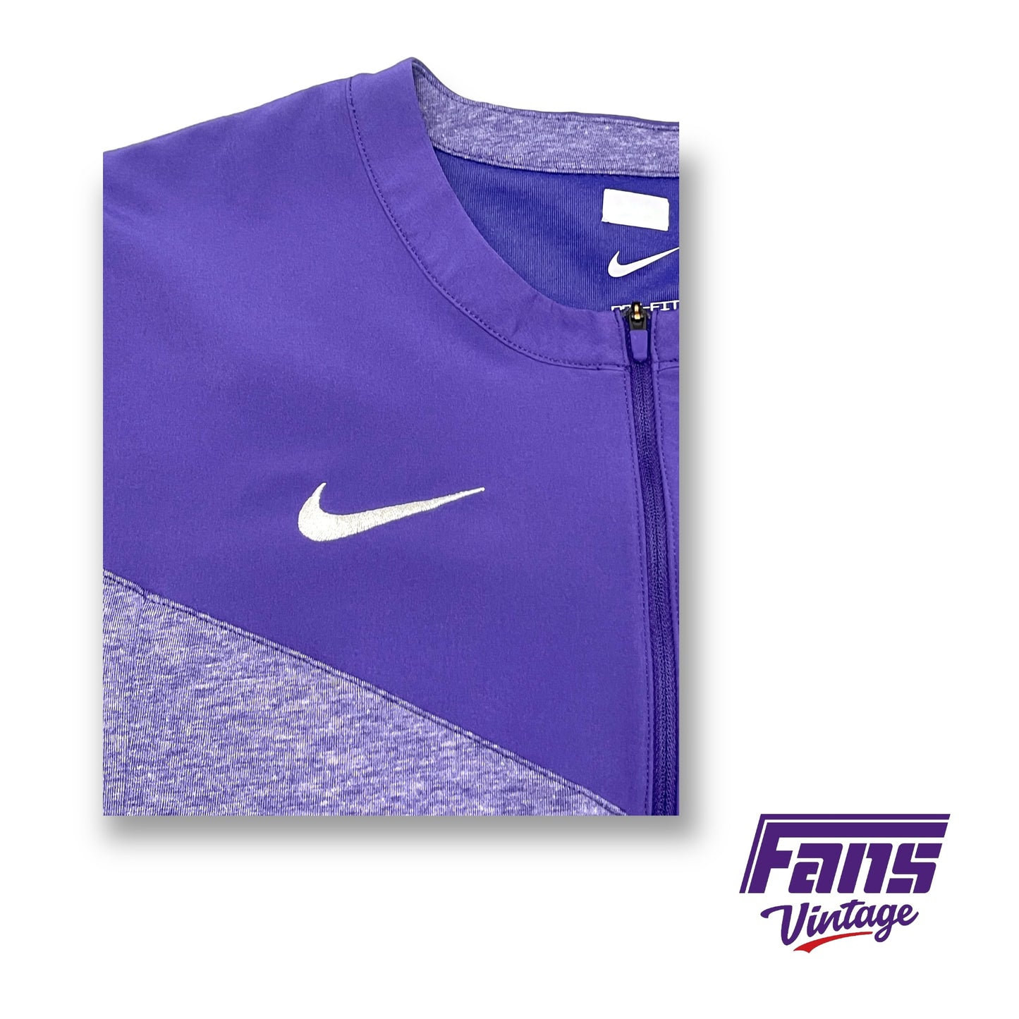 TCU Basketball Coach’s Sideline Pullover - Light Heather Purple with True Purple Color blocking