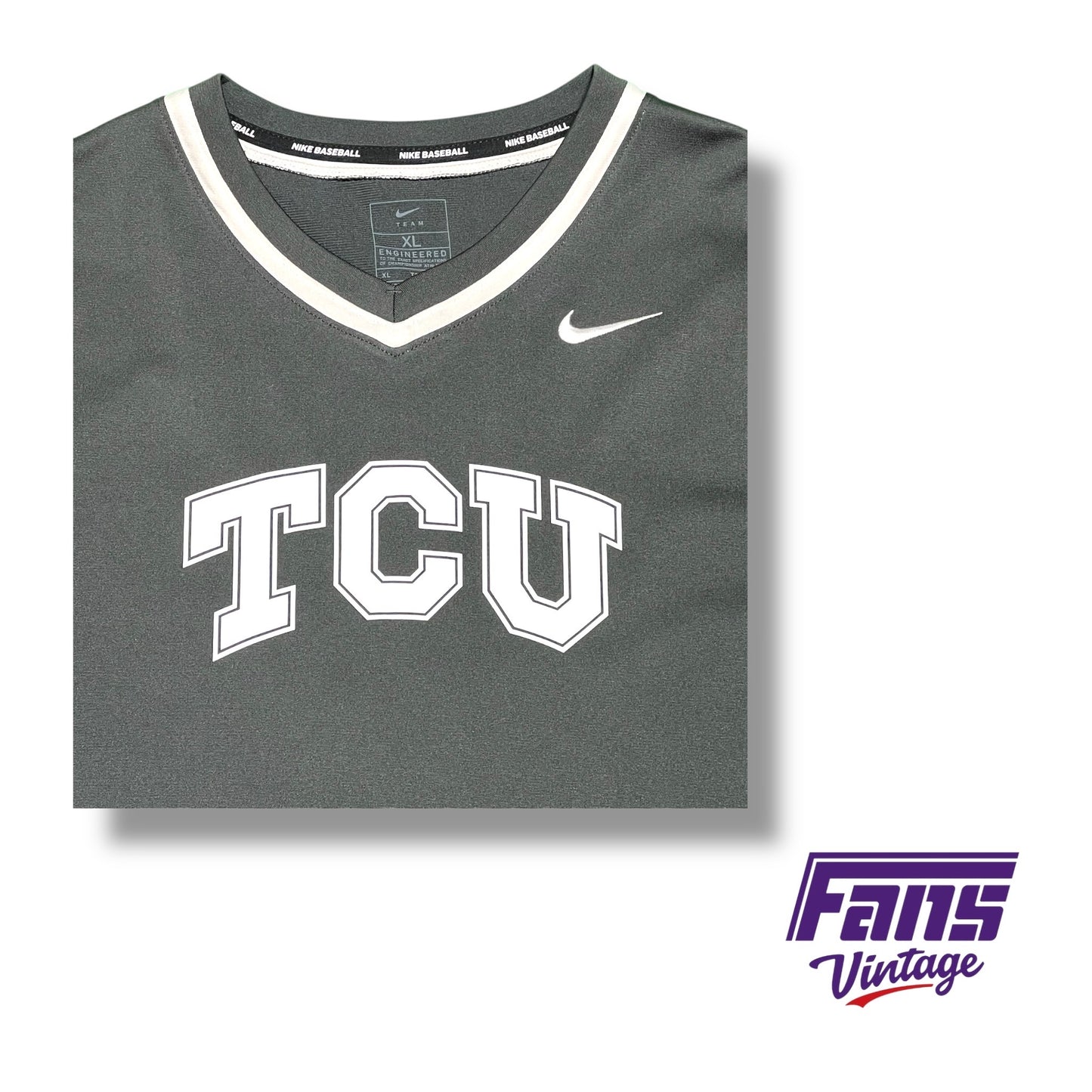TCU baseball team issued Grey Nike practice jersey #77