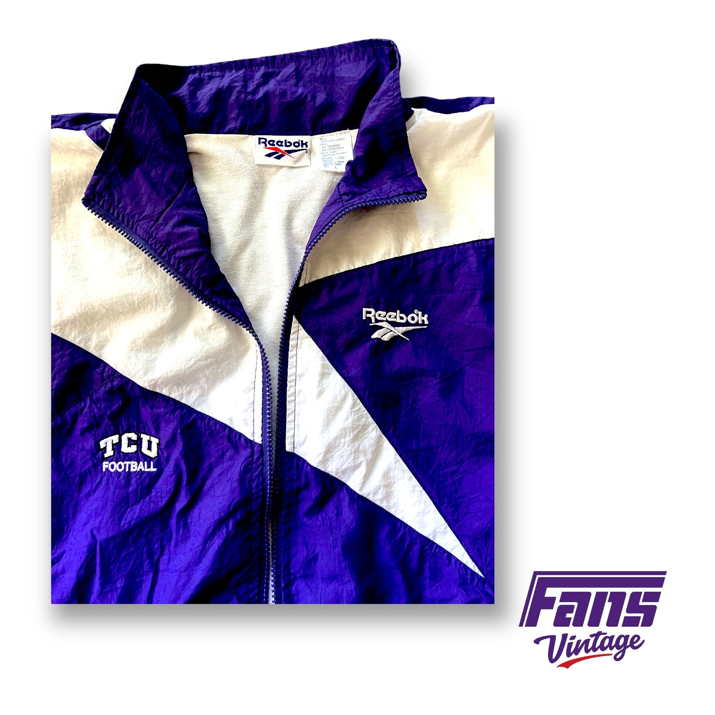 RAD - Ultra Rare Vintage TCU Football 90s Vintage Team Issue Reebok Windbreaker Jacket