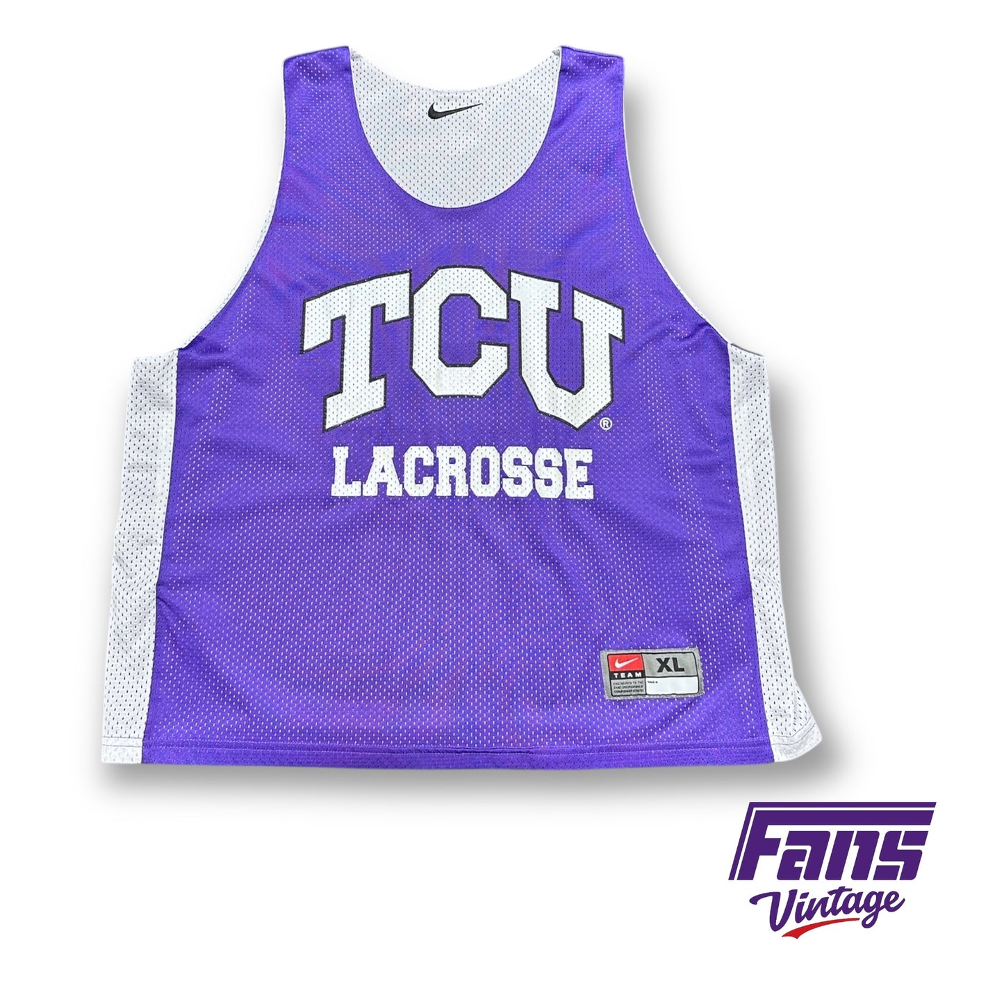 Vintage 2010s Player Issue TCU Lacrosse Nike Practice Jersey - Reversible!