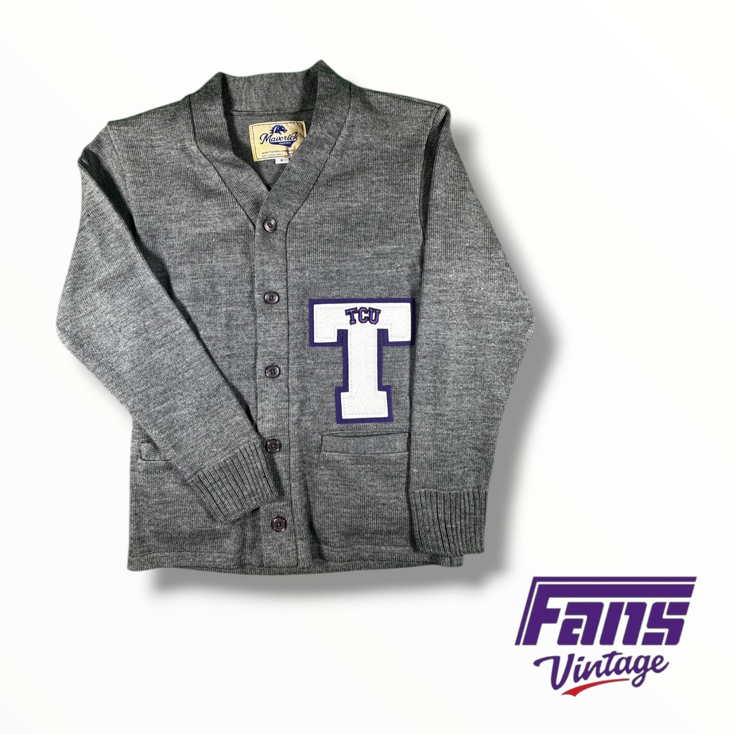 RARE! Player Issued TCU Block T Vintage Style Letterman Sweater