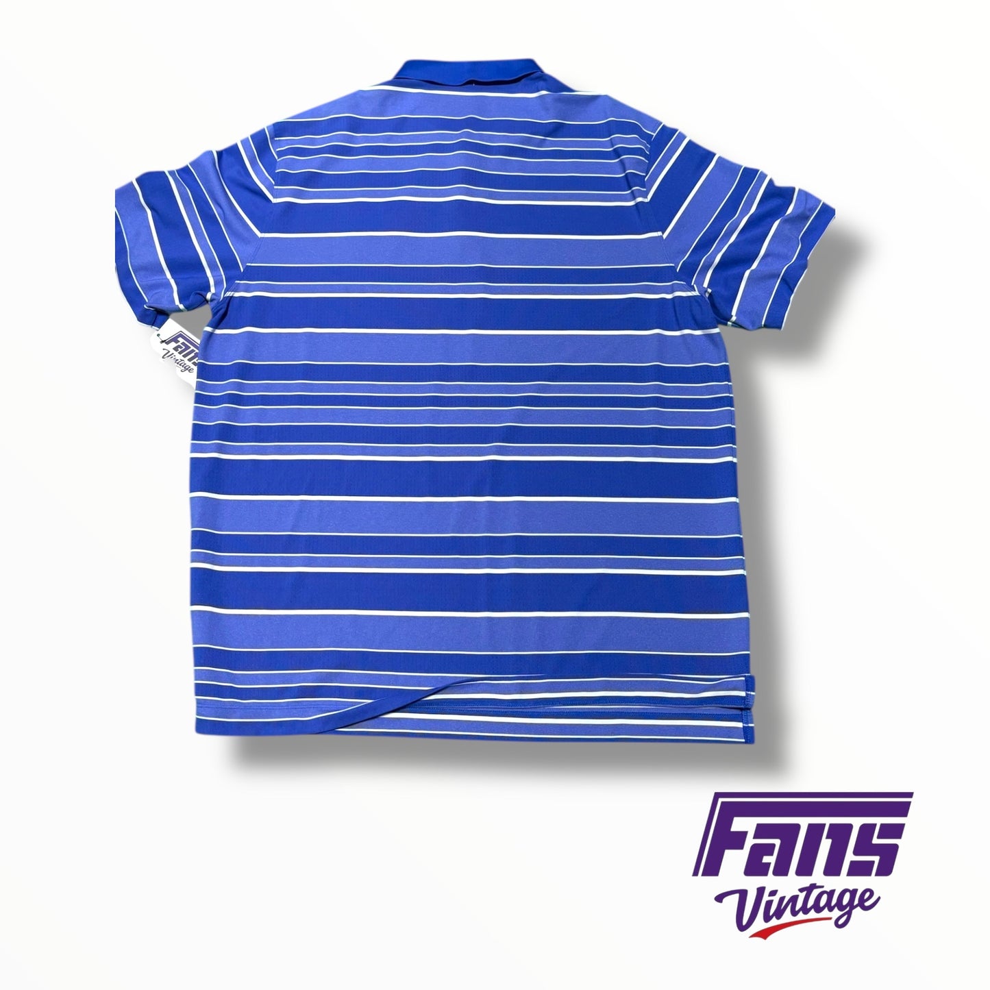 TCU Nike Team Issued Blue Striped Coach’s Polo