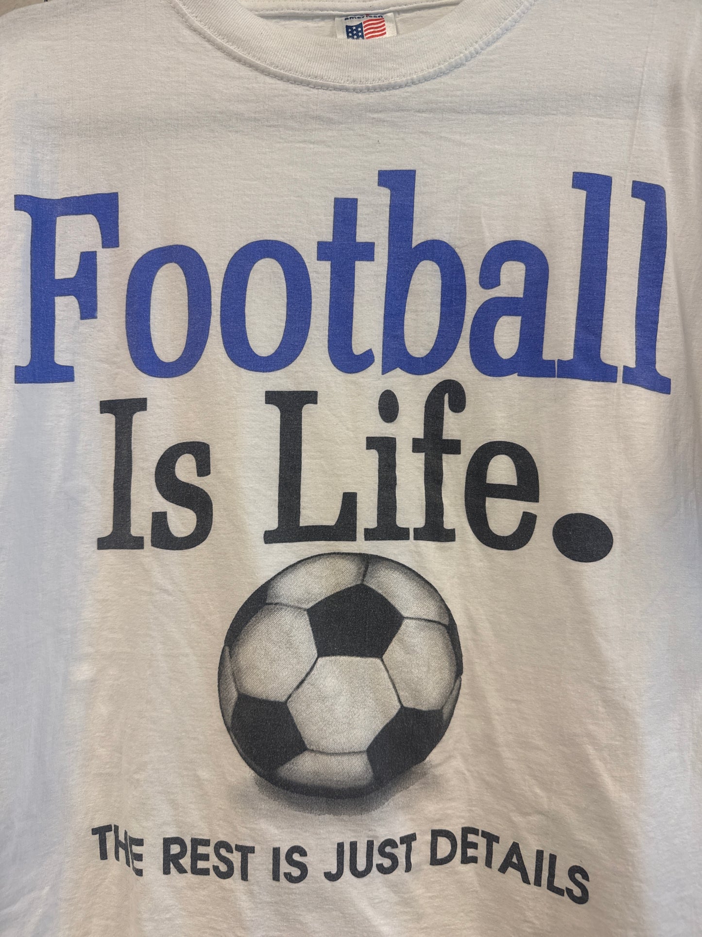 Vintage Soccer ‘Football Is Life.’ Tee-Shirt
