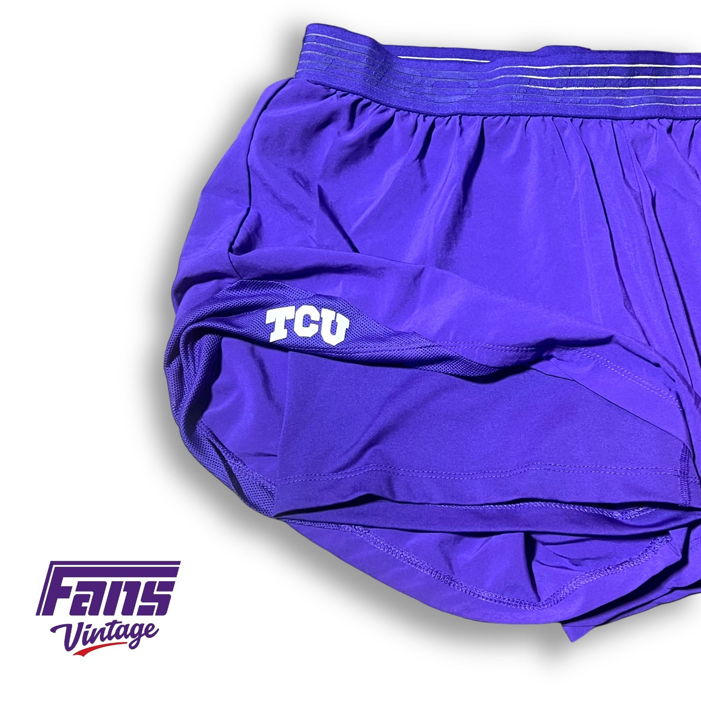 TCU Team Issue Women’s Nike Pro Running Shorts with inner compression shorts - Purple