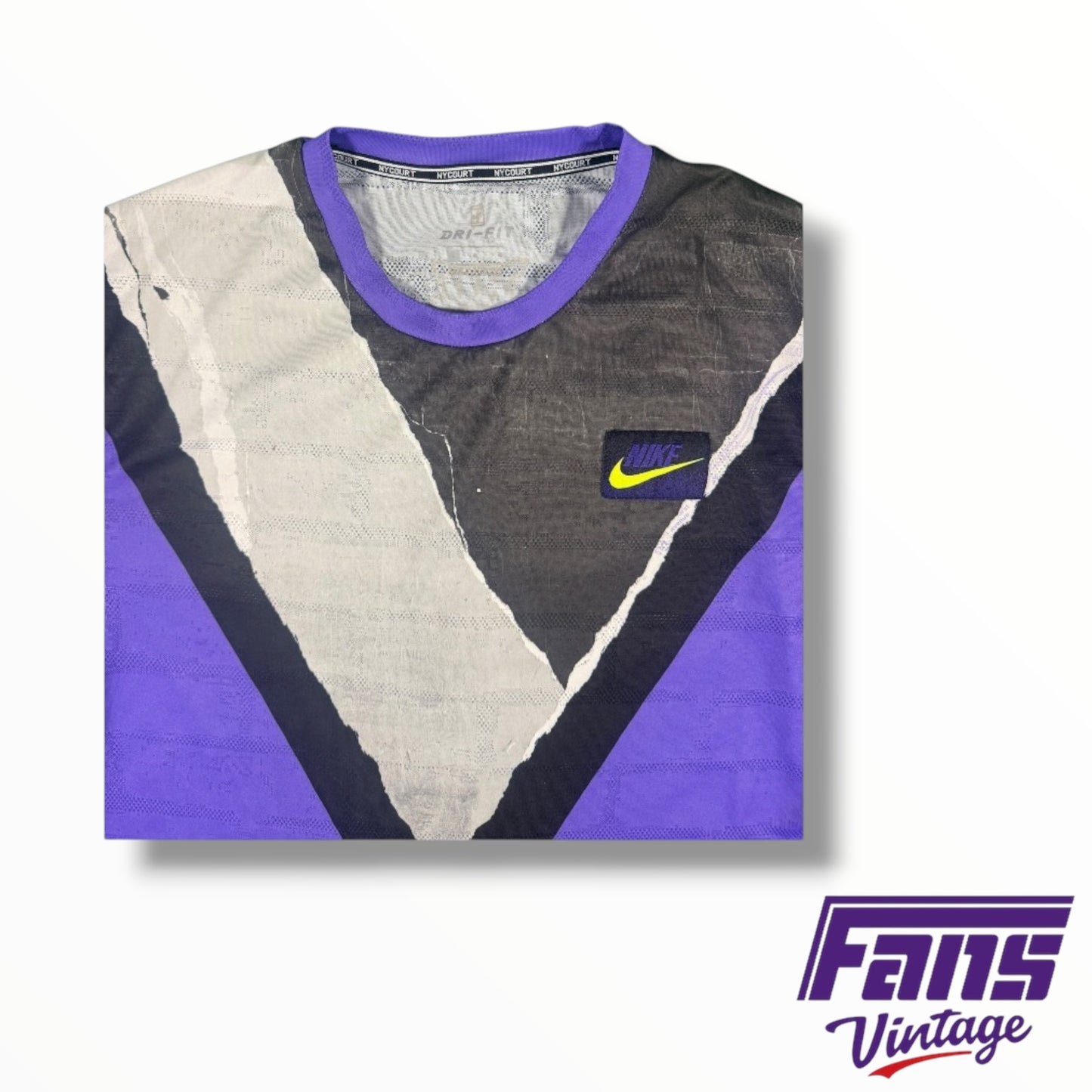 TCU Colorful Tennis Nike Warm Up Tee with Big 12 Logo on Back