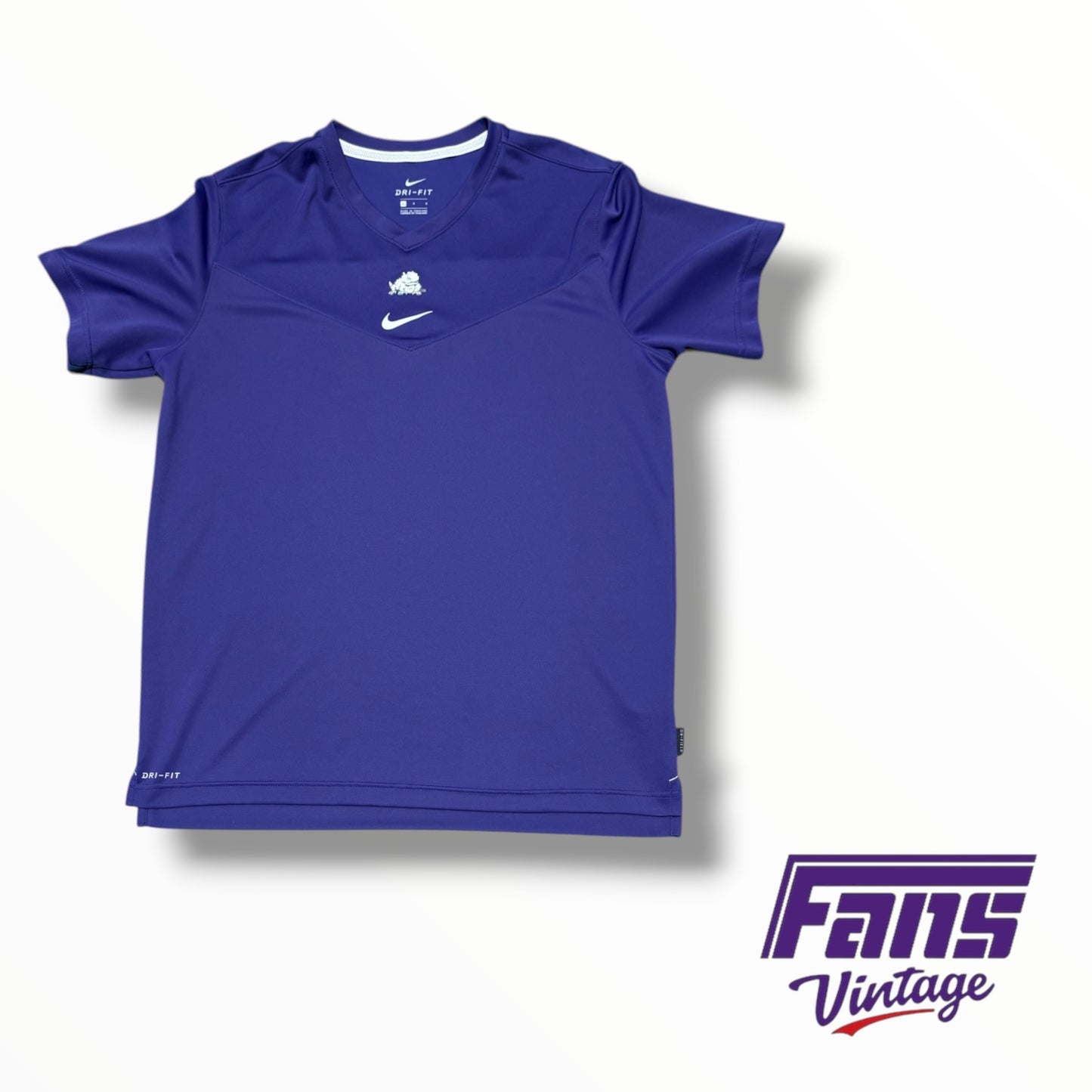 TCU Nike Team Issued Premium V Neck Purple Training T-Shirt