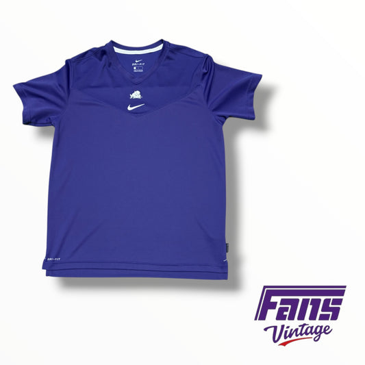 TCU Nike Team Issued Premium V Neck Purple Training T-Shirt