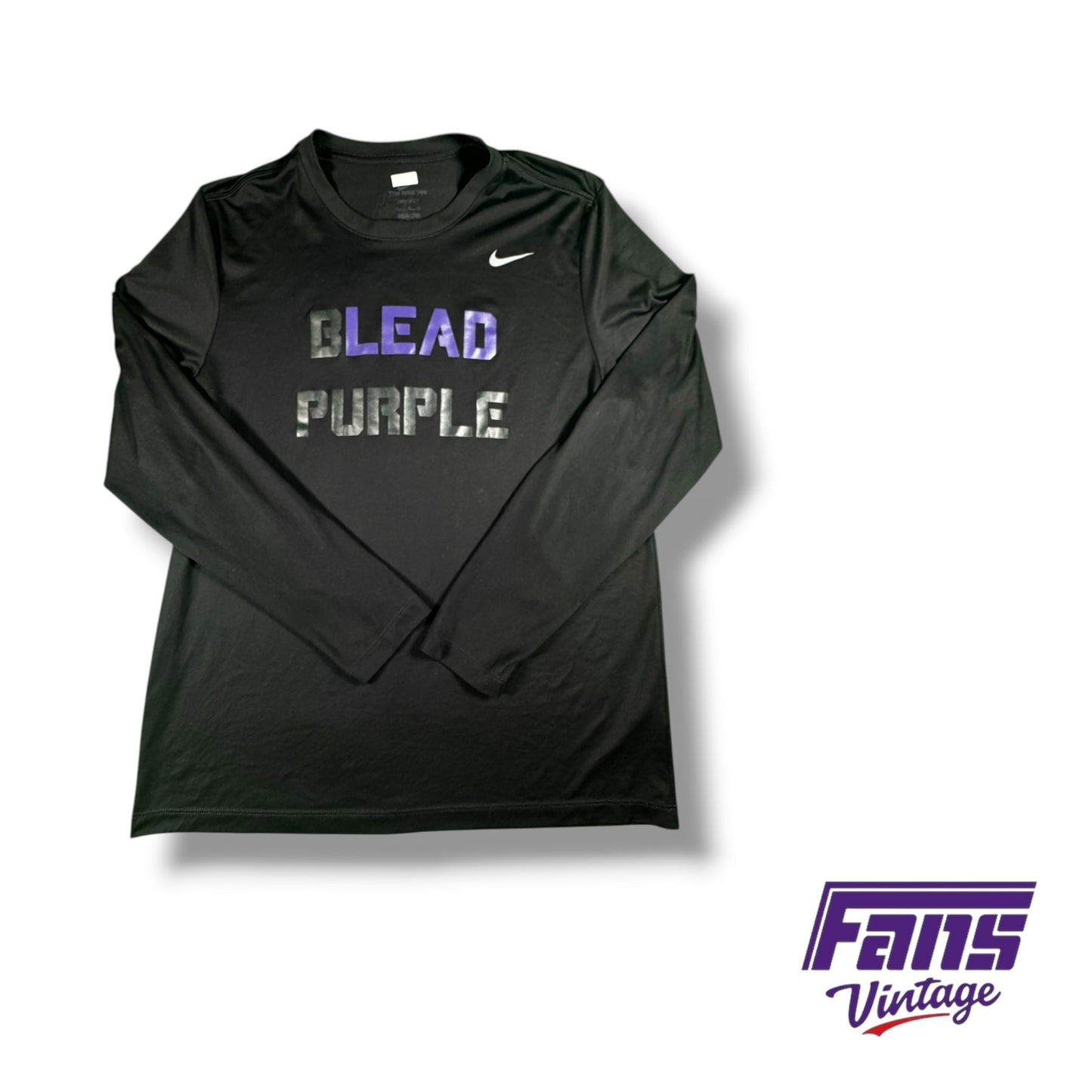 TCU Football Nike Team Issued Custom ‘Blead Purple’ & ‘Work Hard’ training shirt