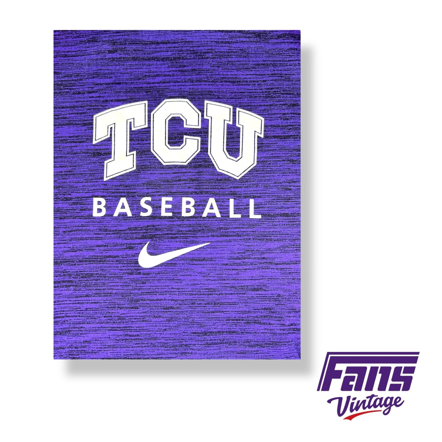 TCU baseball team issued Heather purple Nike Drifit training tee with player number