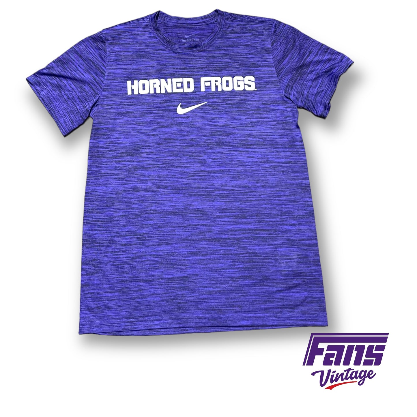 TCU Team Issued Nike Drifit Tee - Purple Heather “Horned Frogs”