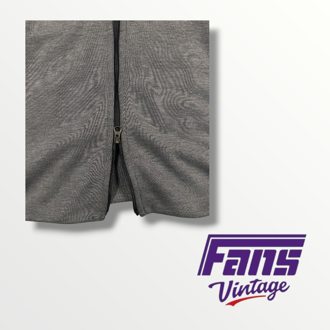 TCU Nike Zip Up Jacket with Cool Purple Drawstrings and Embroidered Details