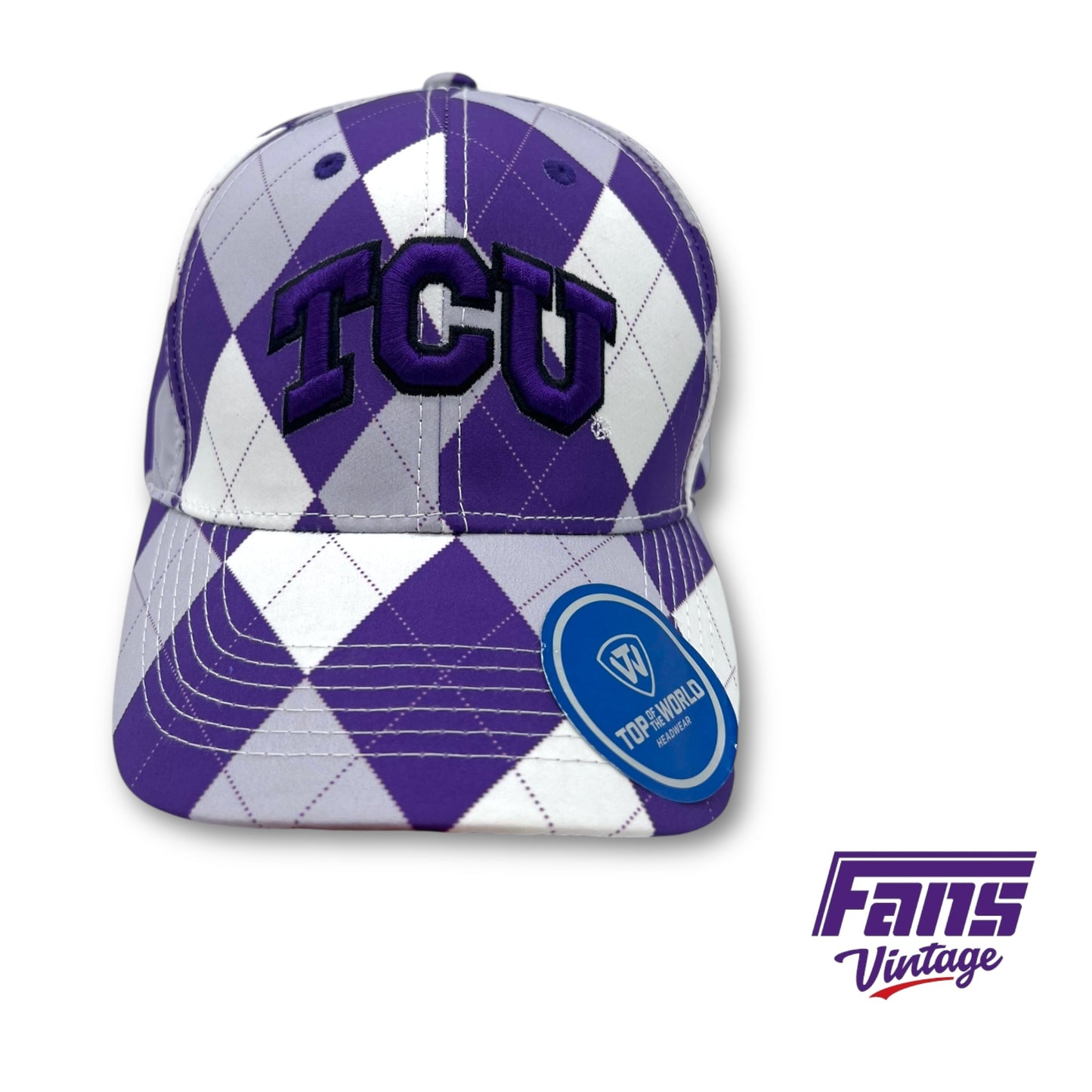 TCU Argyle Adjustable Hat - Super Unique - New with tags!