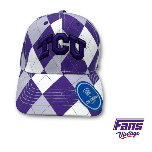 TCU Argyle Adjustable Hat - Super Unique - New with tags!