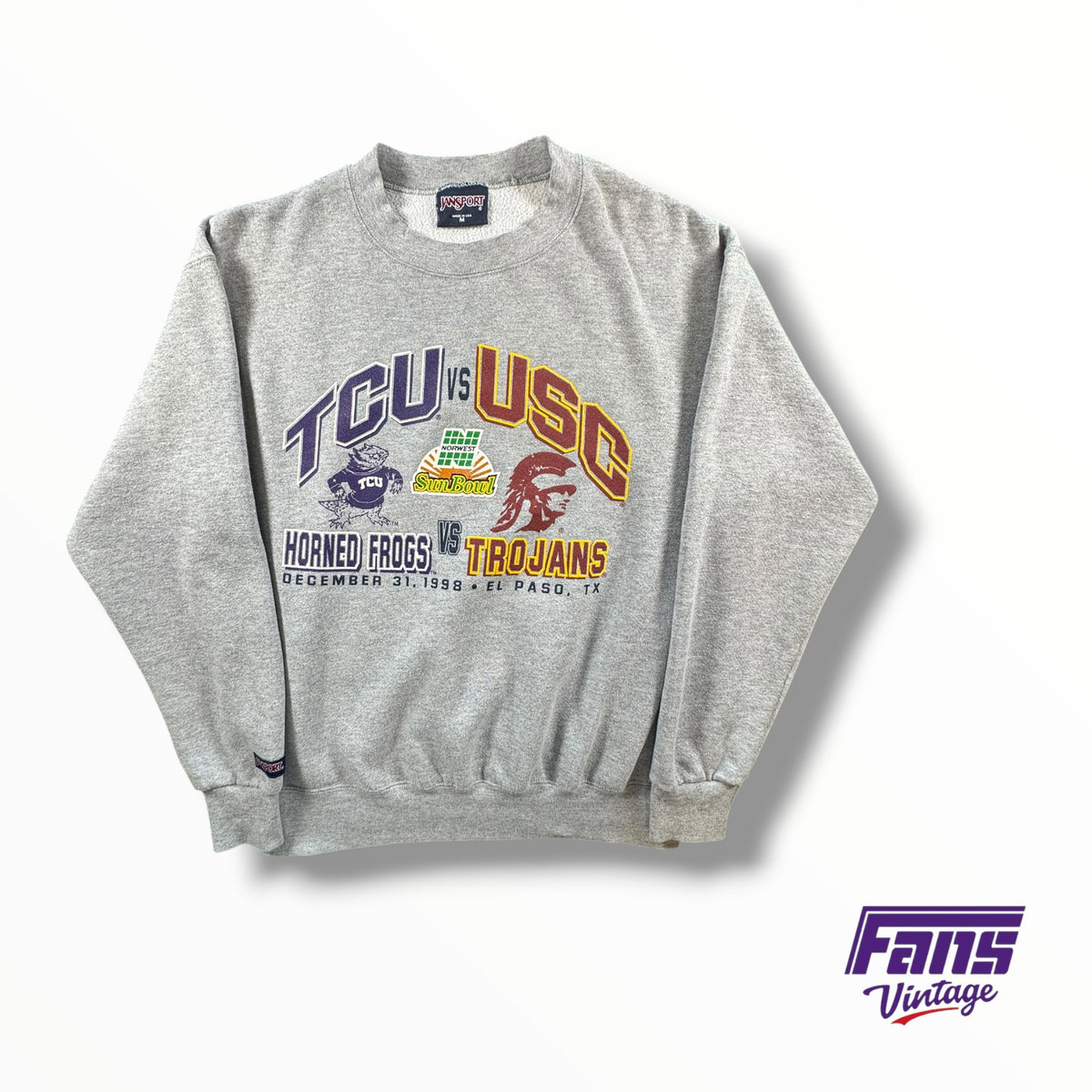 RARE Vintage 1998 TCU vs. USC Sun Bowl Crewneck Sweater