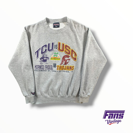 RARE Vintage 1998 TCU vs. USC Sun Bowl Crewneck Sweater