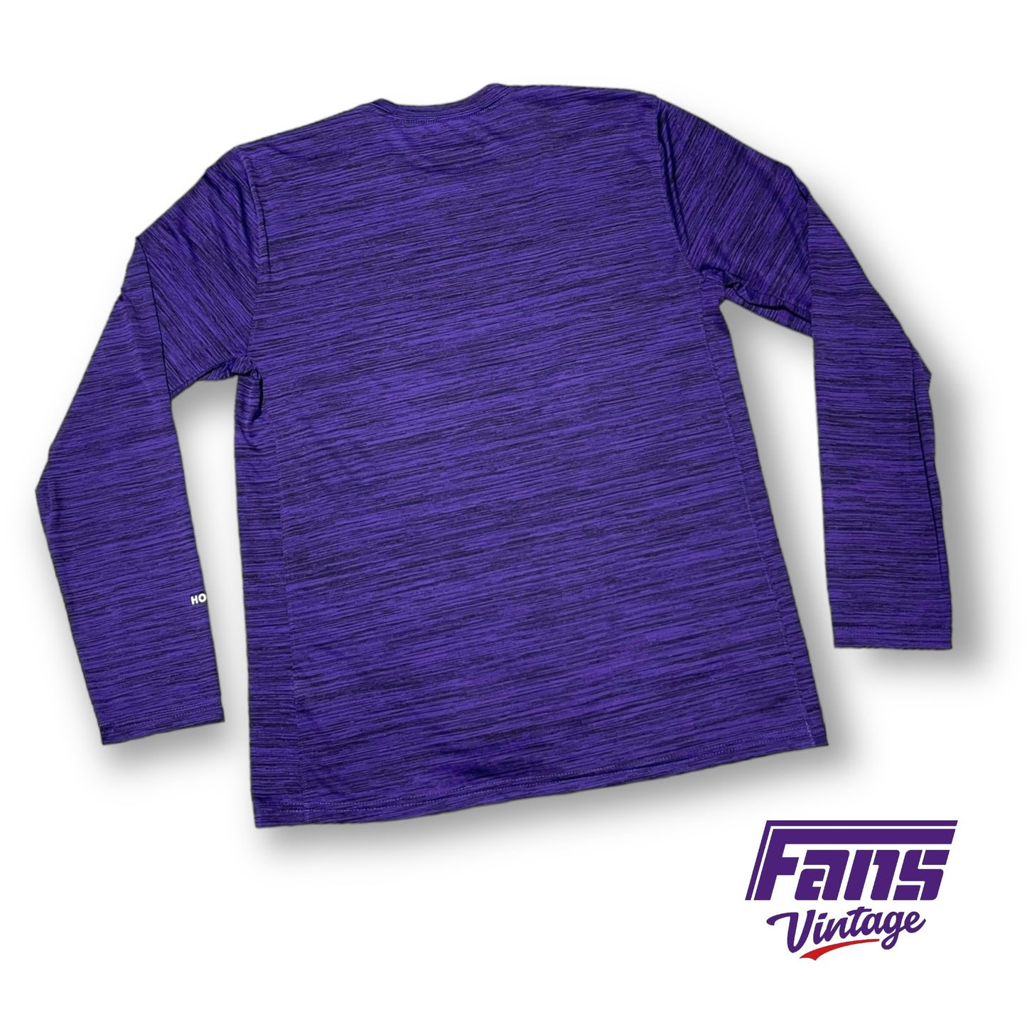 TCU Team Issue Nike Drifit Long Sleeve shirt - Purple Heather with awesome sleeve logos!