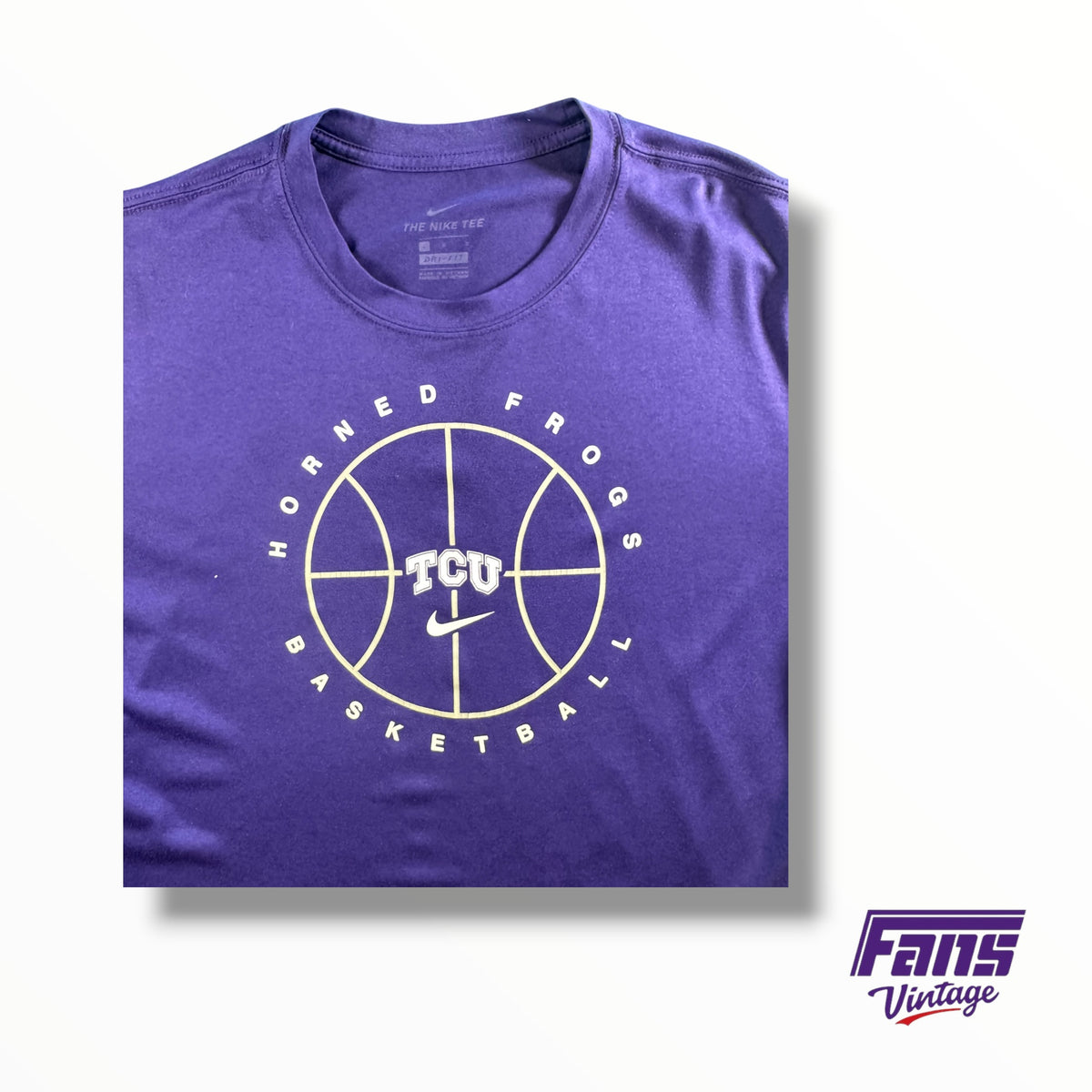 TCU Nike Team Issued Men’s Basketball Ball Logo Purple Tee