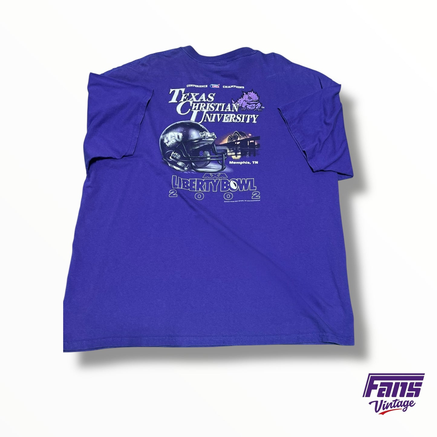 Vintage TCU Liberty Bowl champions with sick back print