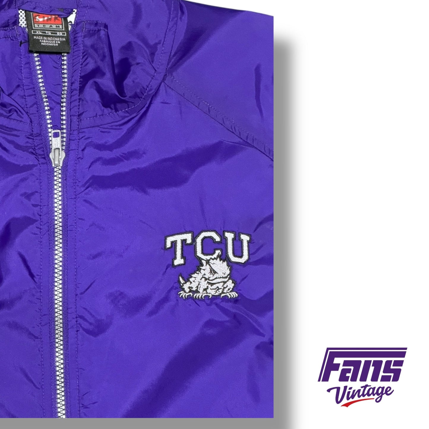 Vintage TCU Team Issue Nike Y2K Era Windbreaker Jacket