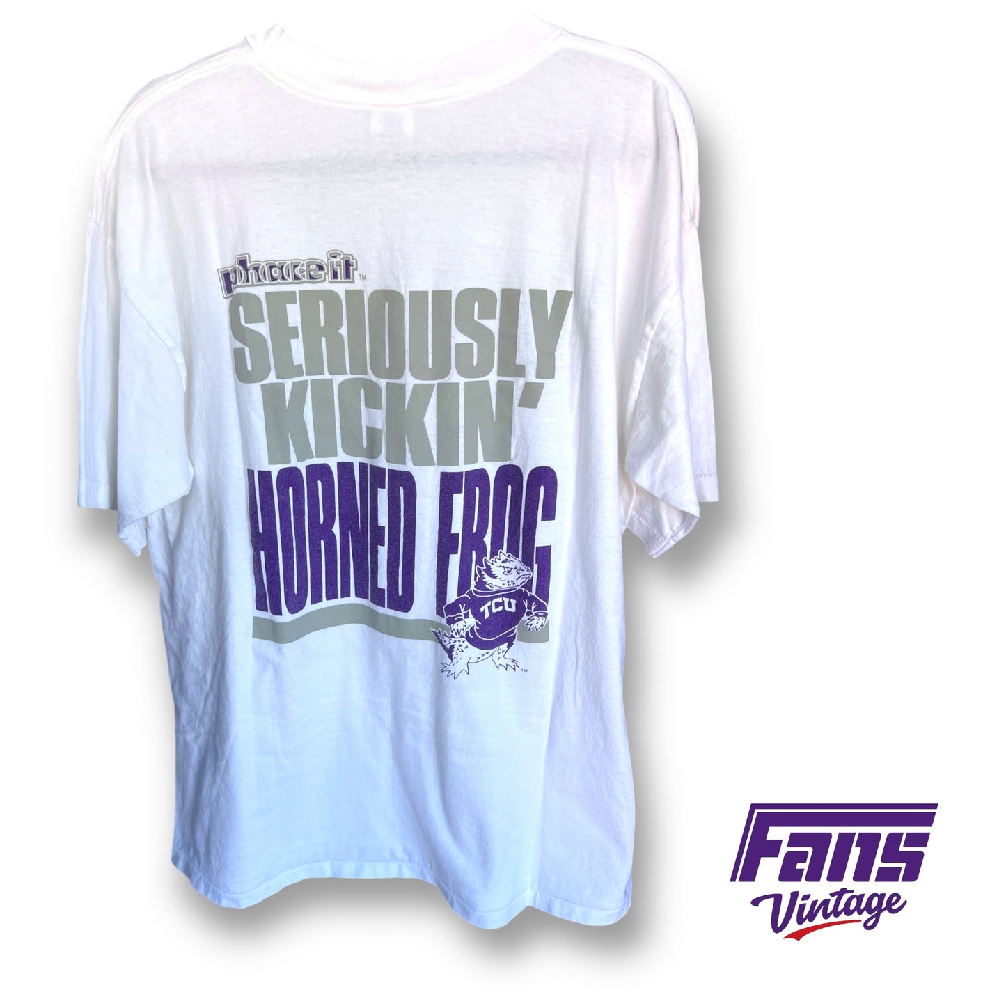 EPIC! 90s Vintage TCU Tee with GIANT double sided graphics!