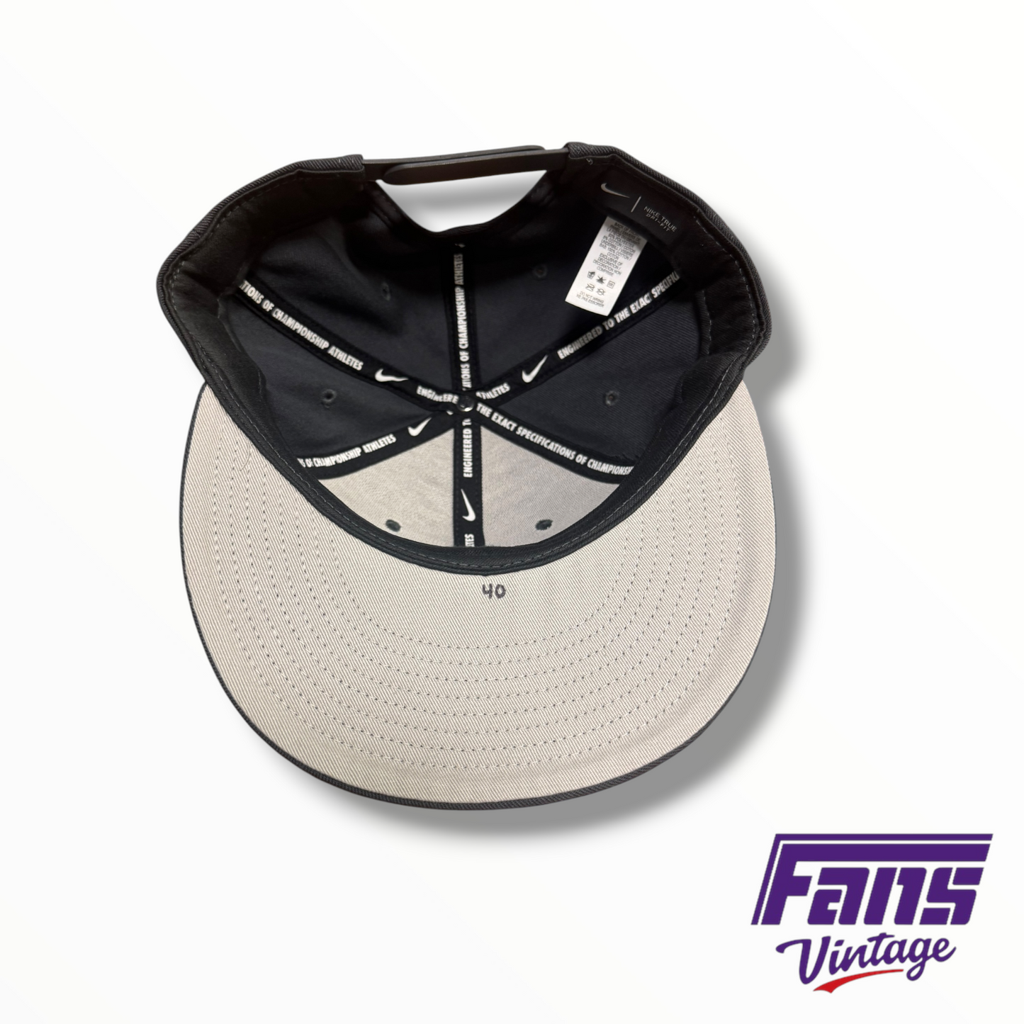 TCU Baseball Team Issued Nike Frogs Script Snapback Hat
