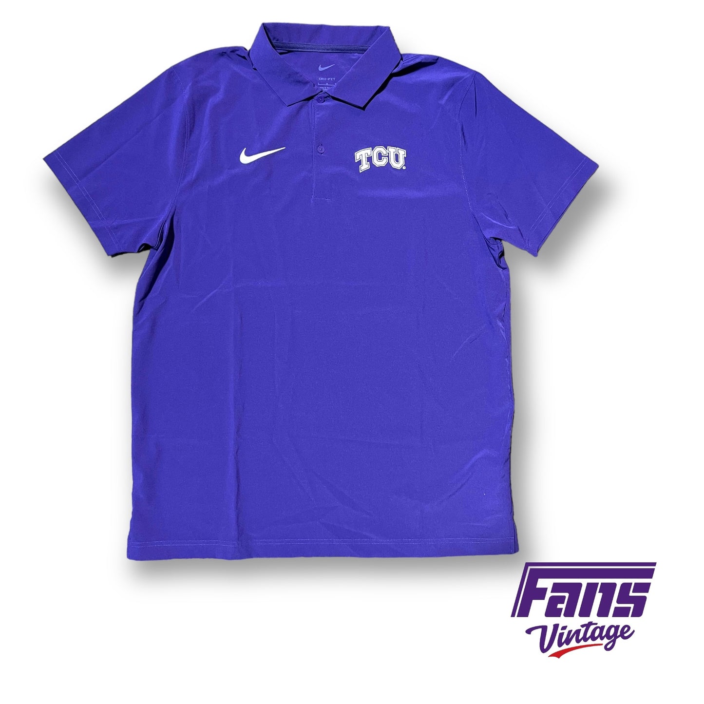 TCU Team Issue Nike Polo with embroidered logos - soft matte feel