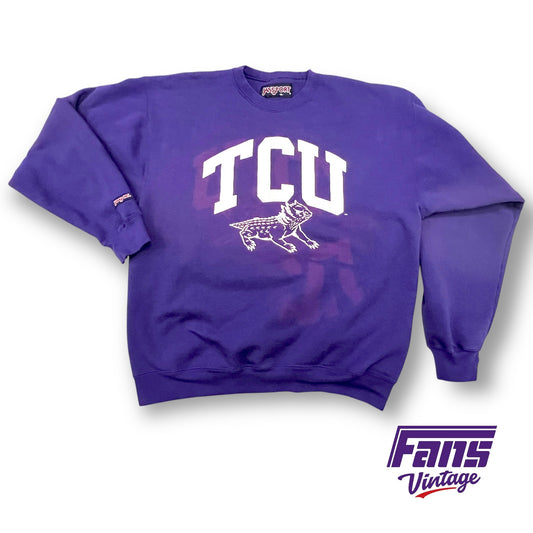 Vintage 90s TCU Crewneck - Sick Throwback Frog Logo!